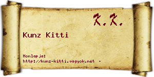 Kunz Kitti névjegykártya